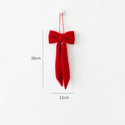 Grand nœud papillon de noël suspendu, pendentif en velours rouge pour porte, décoration de fête de noël du nouvel an 2026, nouvelle collection