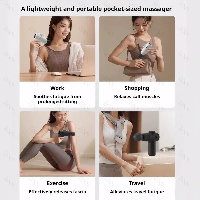 Mini 99 Levels Fascia Gun Handheld Portable Massage Gun Vibration Digital Display Muscle Massager Deep Tissue Massager for Body