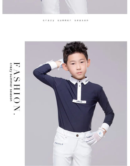 Equestrian Children's Spring and Autumn Summer Competition Short sleeved Long sleeved T-shirt