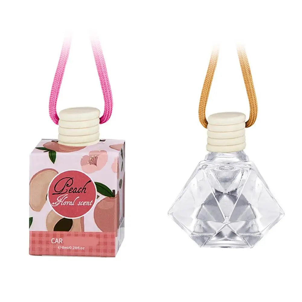 Auto Aromatherapy Bottle Car Air Freshener Ornament Hanging Glass Bottle Fragrance Bottle Auto Perfume Decoration