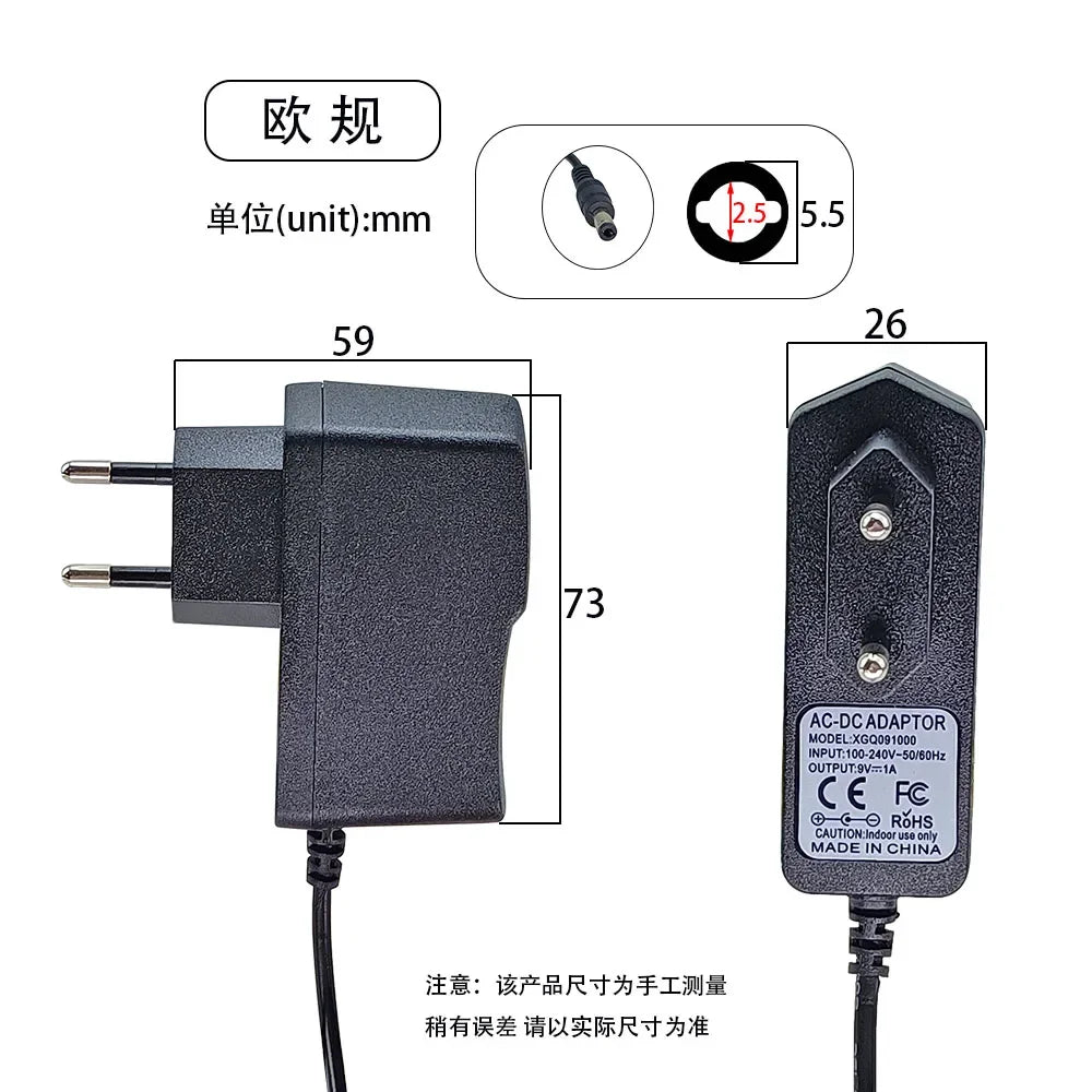 Adaptateur d'alimentation pour pédale de guitare, 9V DC 1A, anneau magnétique à faible bruit, prise US EU UK AU, 3 voies, 4 voies, 5 voies, 6 voies, 8 voies