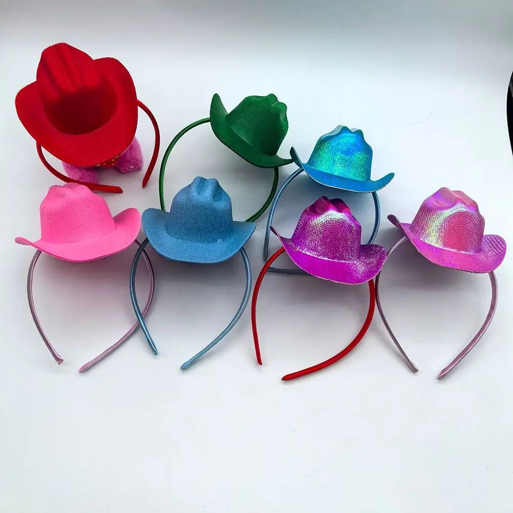 Coiffure Cowboy chapeau bandeau cheveux accessoires chapeaux Cowgirl chapeau cheveux cerceau outils de coiffure fête couvre-chef Festival bandeau