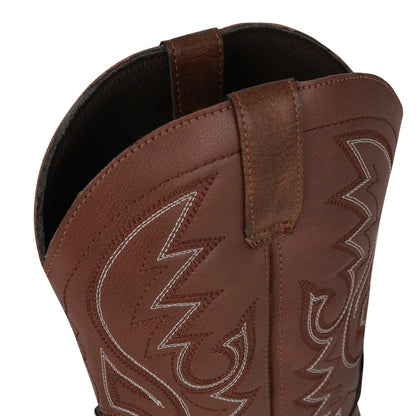 Bottes de cowboy Western pour hommes Noir Marron PU Cuir Bottes Rétro Hommes Rading Bottes Hommes Brodé Mi-Mollet Moto Bottes Taille 48