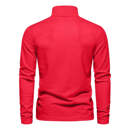 AIOPESON 2023 Nouvelle Polo Homme Broderie Cerf Chemises Manches Longues Couleur Unie Affaires Sociales Homme
