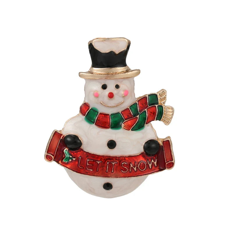 Christmas Brooches for Men and Women, Santa Claus Hat, Gloves, Bells, Socks, Rhinestone Suit, Metal Brooches, Badges, New Year Gift, 2022