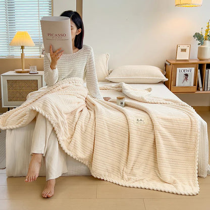 Category A Thickened Jacquard Velvet Autumn Warm Winter Blanket Soft Delicate Warmth Sofa Blankets for Thorw Comfortable Duvet