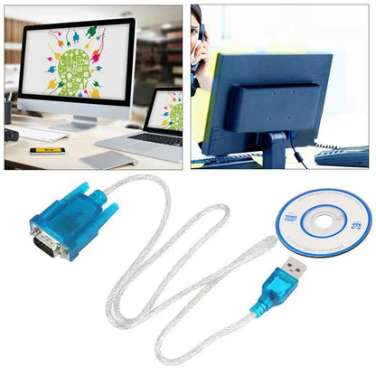 80cm High Quality USB 2.0 to Serial RS-232 DB9 9Pin Chipset SUPPORT Adapter USB RS232 ch340 Cable WIN10 Converter
