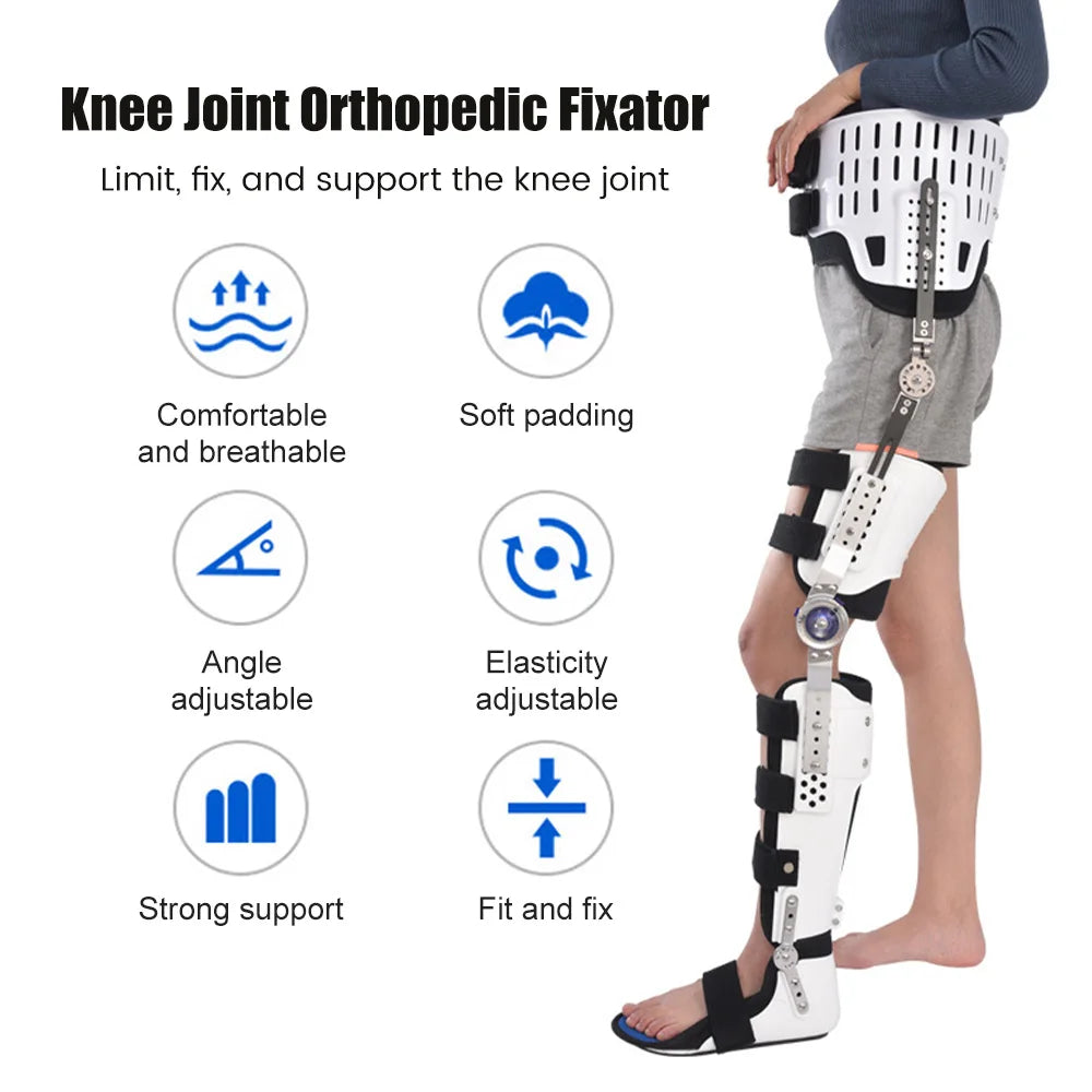 Adjustable Hip, Knee, Ankle, Foot Orthosis, Fixed Splint, Orthopedic Support for Leg, Hip, Thigh, Female Fracture, Lower Limb Paralysis