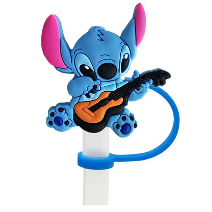 1-8Pcs Stitch Straw Cover Cap, Reusable Dustproof Cup Cover, Cartoon Drink Straw Plug, Splash Proof Straw Cap, Gift for Kids