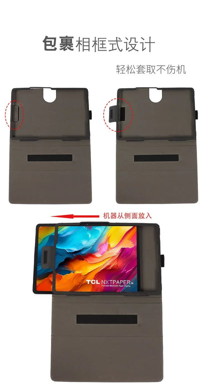 Case For TCL NXTPAPER 14 Case 9491G 14.3" Tablet PC Magnetic Cover with Hand Strap PU Leather Flip Book Funda
