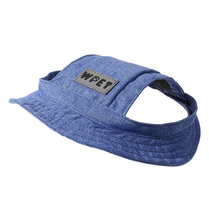 Adjustable Summer Pet Hat, Sun Protection Leak Ear Puppy Linen Cowboy Hat Sun Cap Visor Cute Outdoor Sports Hat for Cat