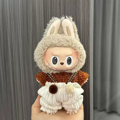 Labubu Doll Clothes Enamel Labu Cloth 17cm Doll Cute Dress-up Climbing Clothes Skirt Plush Toy Clothes