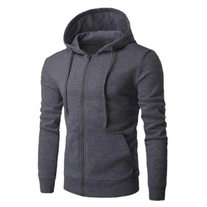 Popular autumn  men's sportswear long sleeved  jacket hooded sweatshirt zipper  closure hooded sweatshirt men's clothing