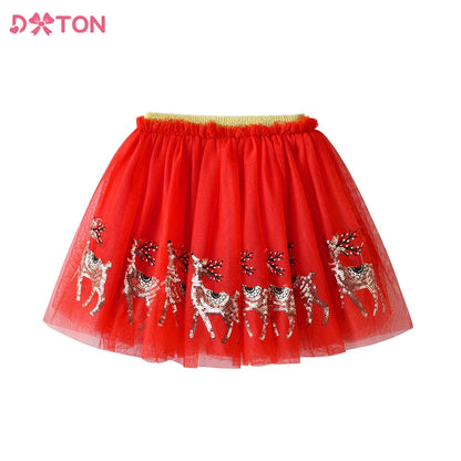 DXBOU- Jupe de princesse en tulle pailmétrage pour enfants, tenues de wapiti pour filles, vêtements en maille, cadeau de Noël et du Nouvel An