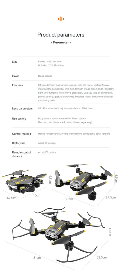 Drone G6 extérieur 5G professionnel 8K HD, photographie aérienne omnidirectionnelle pour éviter les obstacles, Distance Quadrotor 10000M