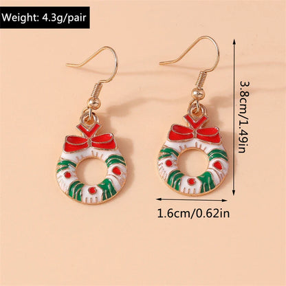 Fashion Merry Christmas Tree Deer Snowflake Santa Claus Drop Earrings for Women Girls New Year Party Festival Jewelry Gifts