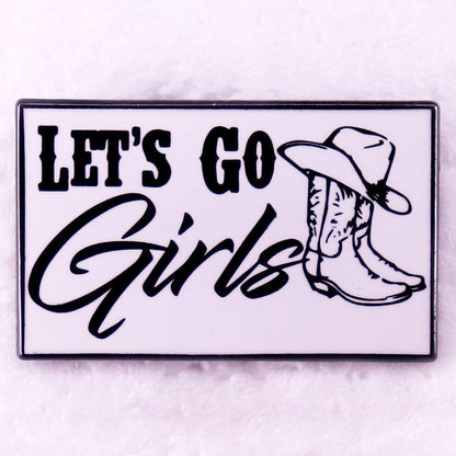 Let's Go-Broche en Émail pour Fille, Danemark ge Western Cowgirl, Bijoux, Décoration de ixd'Enterrement de Vie de Jeune Fille