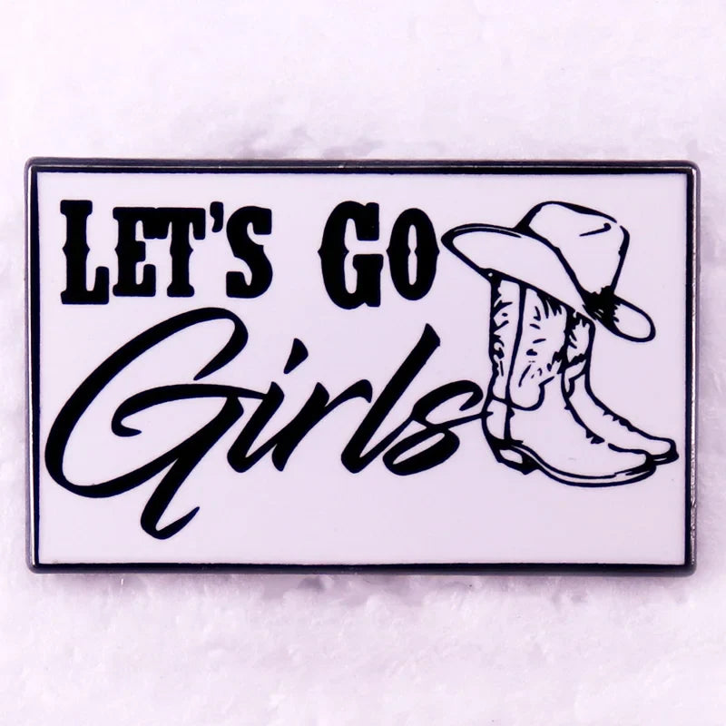 Let's Go-Broche en Émail pour Fille, Danemark ge Western Cowgirl, Bijoux, Décoration de ixd'Enterrement de Vie de Jeune Fille