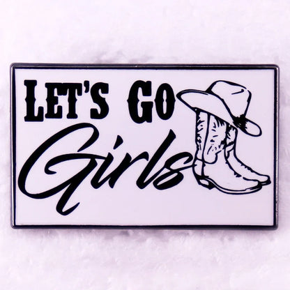 Let's Go-Broche en Émail pour Fille, Danemark ge Western Cowgirl, Bijoux, Décoration de ixd'Enterrement de Vie de Jeune Fille