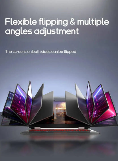 CRELANDER MAX16 New Laptop Triple Screen Intel Core i7 CPU 16 inch +dual 10.5 inch Face Recognition RJ45 M2 SSD Notebook Laptop