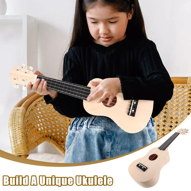 Matériel de haute qualité Kit de ukulélé inachevé assemblé à la main bricolage ukulélé peinture guitare Instruments de musique ukulélé
