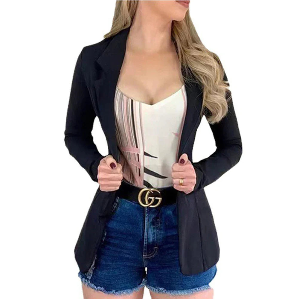 Veste de sport élégante pour femme, haut ajusté à manches longues pour le bureau ou le sport décontracté