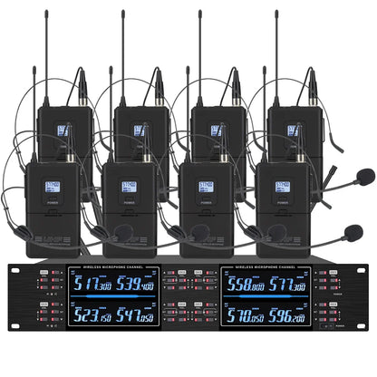 KATELEIYU UHF High end karaoke stage performance, wedding family KTV, party professional 8-channel wireless microphone system