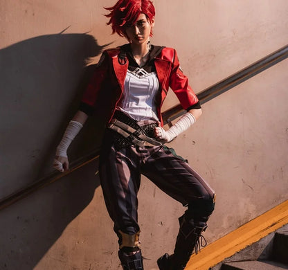Costume de cosplay LoL Arcane Vi, perruque, uniforme, chaussures, tenues, combinaison d'Halloween et de carnaval pour femmes et hommes, haute qualité