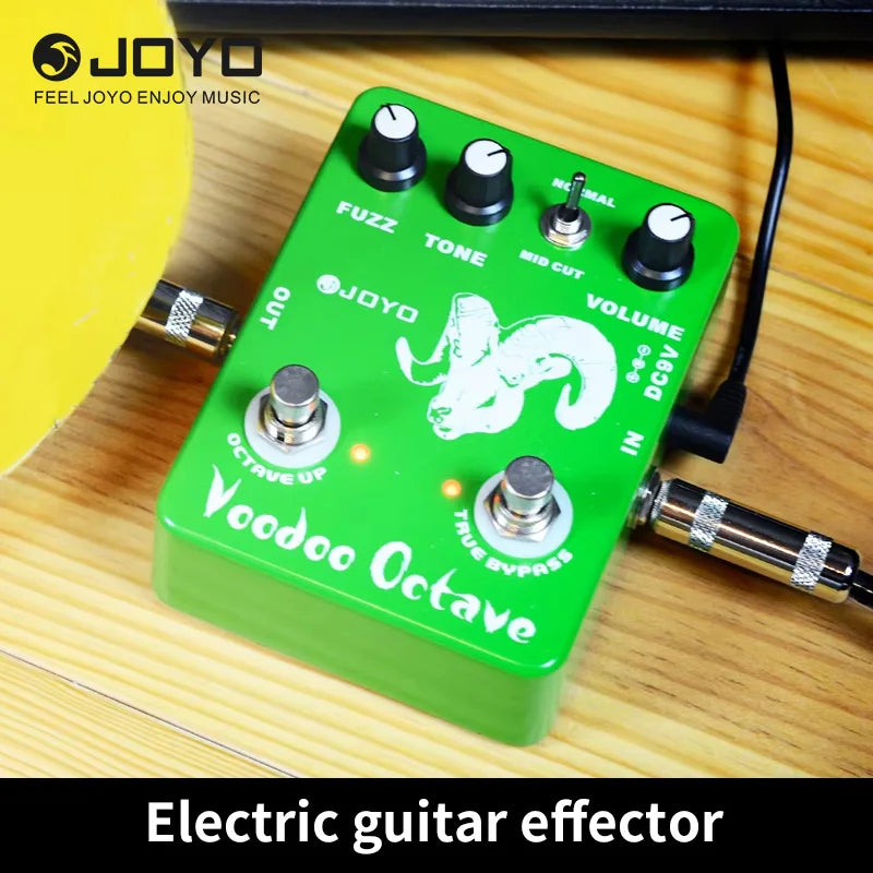 JOYO JF-12 Voodoo Octave Fuzz pédale d'effet guitare à la distorsion et effet octave véritable contournement guitare électrique pédale de basse
