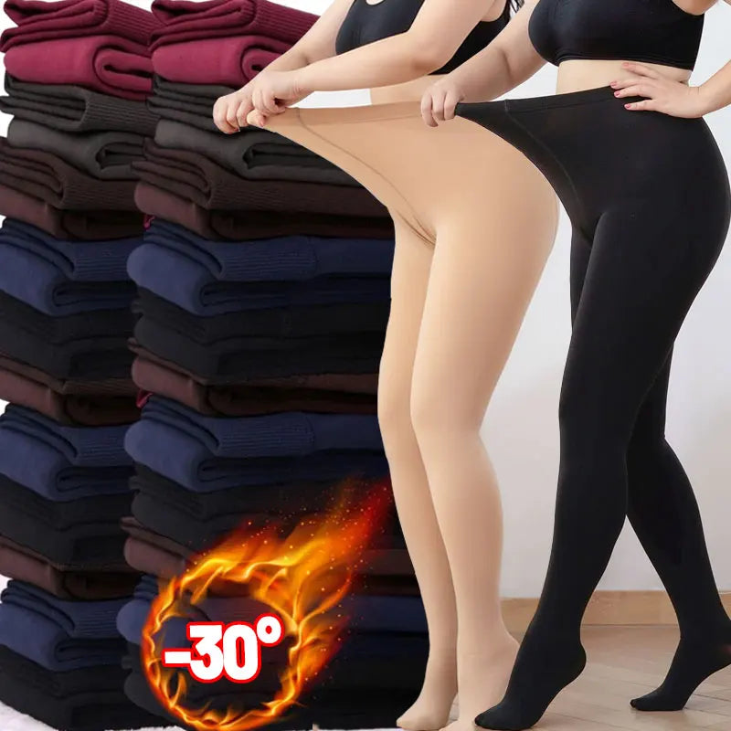 Leggings d'hiver femmes épais velours chaud Leggings femmes Stretch taille haute prévenir le froid Super chaud pantalon