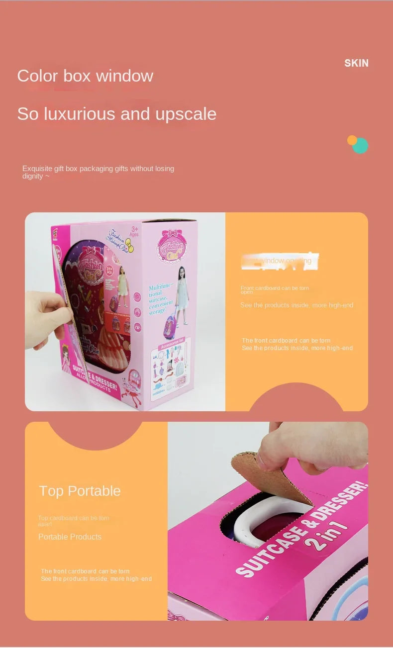 Maisonnette de jeu, Ensemble de coiffeuse pour enfants, Jouets pour filles de 6 à 10 ans, Trousse de maquillage pour fille, Jouet original pour enfants, Cadeau d'anniversaire