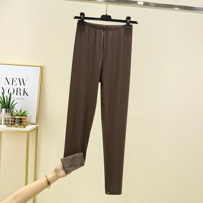 Leggings ajustés taille haute en modal, fins et élastiques, pour le printemps et l'automne, sous-vêtements, vêtements d'intérieur, pantalons longs grande taille