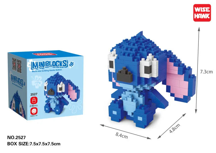 Stitch Building Blocks Lilo & Stitch Angel Anime Doll Build Practical Skills Puzzle Game Gift Assemble Action Model Birthday Toy