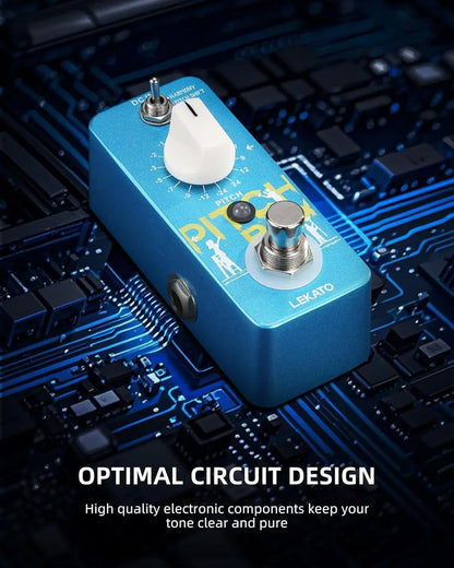 Pédale d'effet guitare mini Lekato - harmoniseur, octaver avec changement de hauteur et réglage de décalage de tonalité, True Bypass Compact Fx