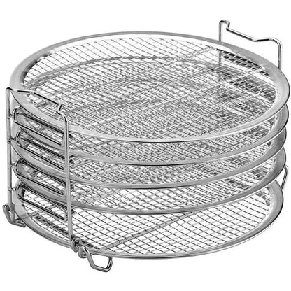 Air Fryer Grill Stand with Five Stackable Layers, Food Grade Stainless Steel Dehydrator Rack Accessories