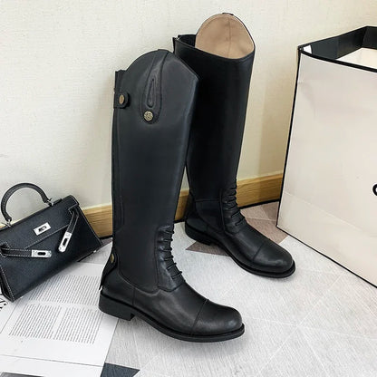 Bottes d'équitation 2025 en cuir, bottes longues, équipement d'équitation, chaussures ultra-résistantes et antidérapantes