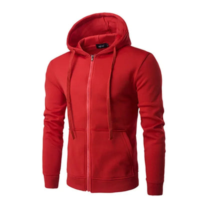 Popular autumn  men's sportswear long sleeved  jacket hooded sweatshirt zipper  closure hooded sweatshirt men's clothing