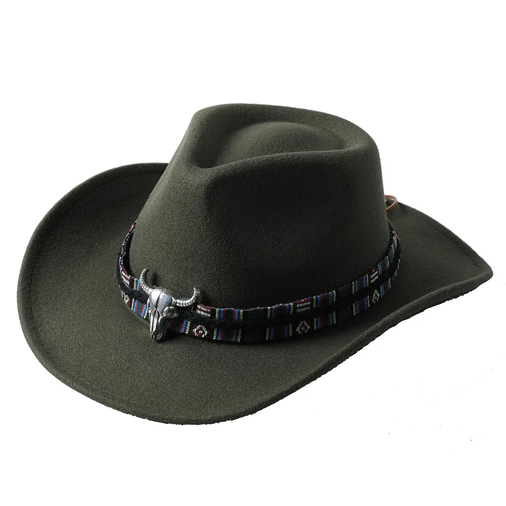 Chapeau de cowboy divers accessoires chapeau de cowboy monochrome en feutre chapeau d'extérieur homme et femme chapeau de cavalier chapeau femme