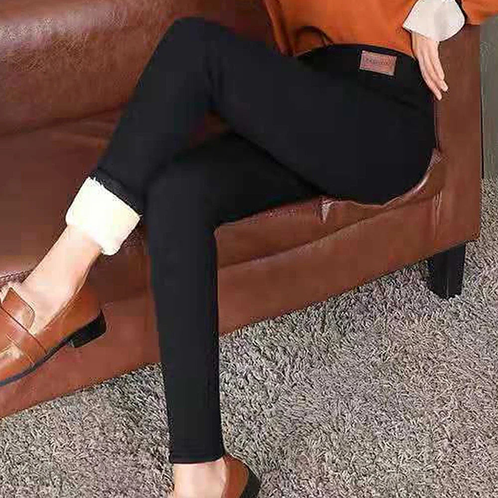 Legging taille haute sans couture pour femme avec intérieur en polaire doux, thermique, chaud, isolé, pour l'hiver. Collant polaire chaud pour femme. Vêtements d'hiver pour femme.
