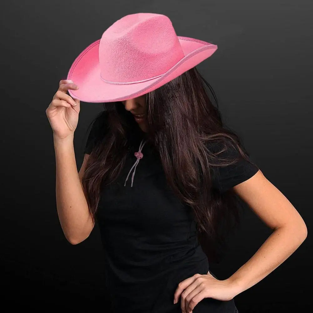 Cowboy Hat Women Men Cowboy Accessory Felt Princess Hat Bachelorette Party Hat Costume Party Cosplay Cowgirl Hat Performance