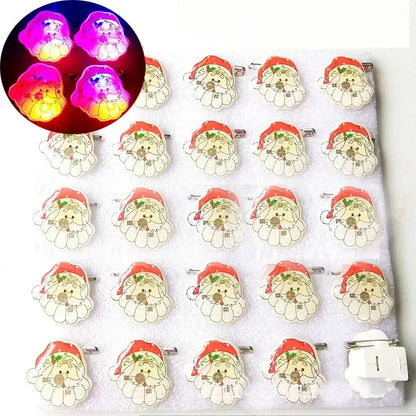 25pcs Broche Lumineux LED Clignotant Amour Fête Dessin Animé Badge Lumineux Cadeau Cosplay Noël Mariage Festival Halloween