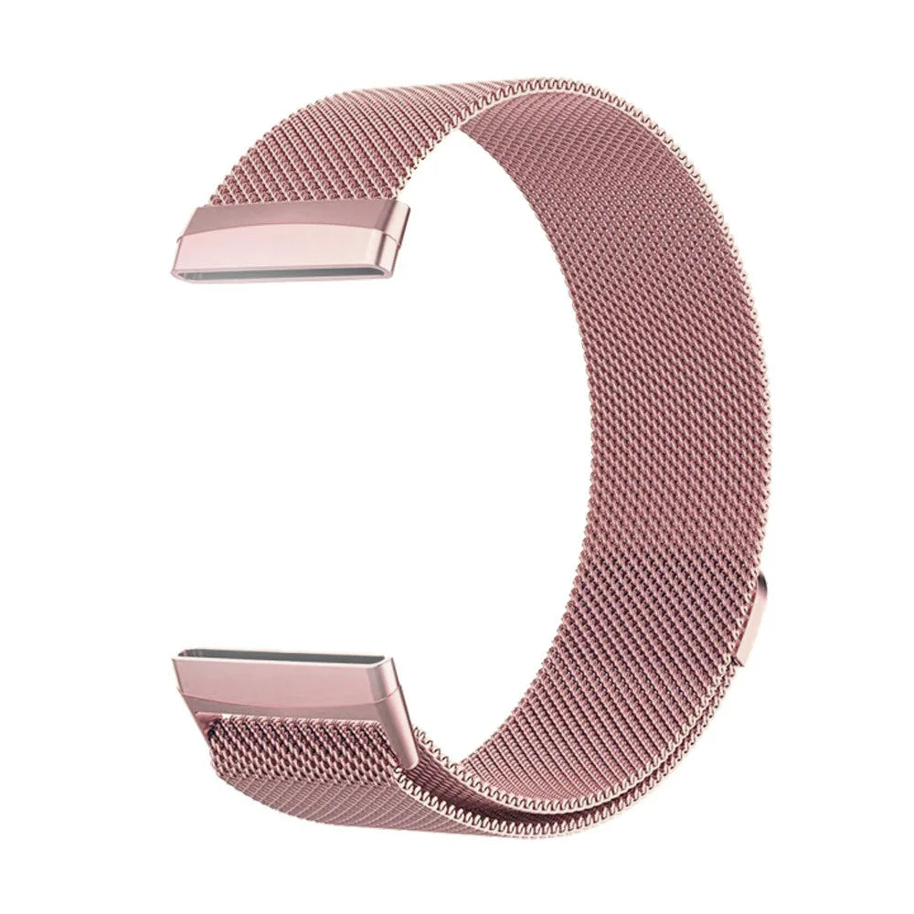 Bracelet à mailles milanaises en métal pour montre connectée Fitbit Versa 4/Versa 3 Bracelet officiel pour Fitbit Sense 2-1 Correa magnétique