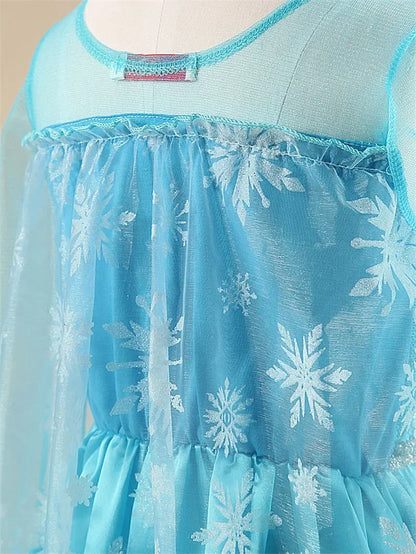 Elsa Costume for Girls 2024 Carnival Party Snow Queen Luxury Cosplay Costume Birthday Party Outfit Elsa Princess 3-10Y Kid Dress