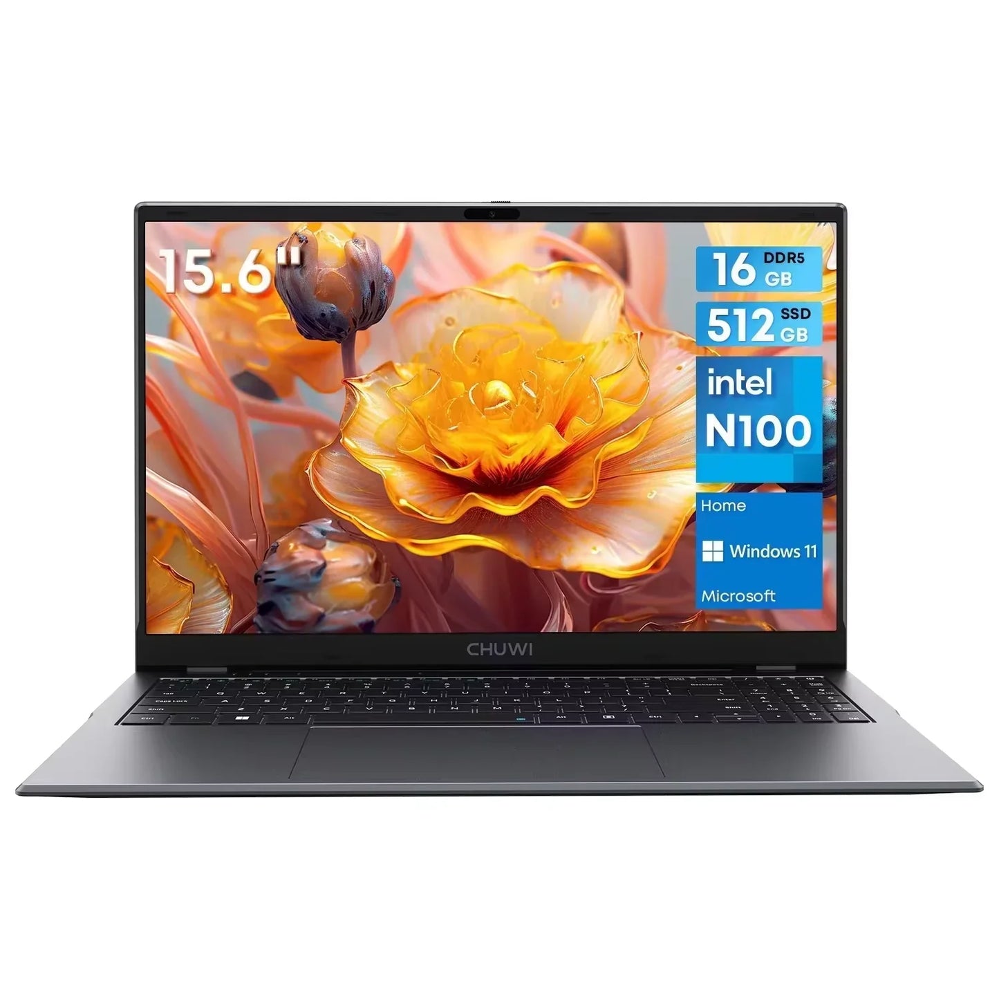 CHUWI GemiBook Plus Laptop Intel N100 Graphics for 12th Gen 15.6" 1920*1080P 16GB RAM 512GB SSD With Cooling Fan Windows 11