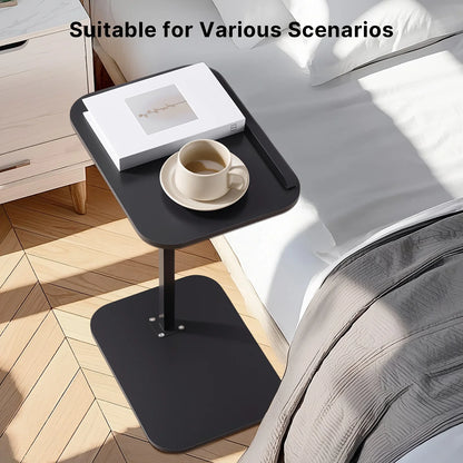 [Table d'ordinateur portable moderne] Table d'appoint moderne en forme de C à hauteur réglable |    360 °   Table rotative pour ordinateur portable, parfaite pour le canapé
