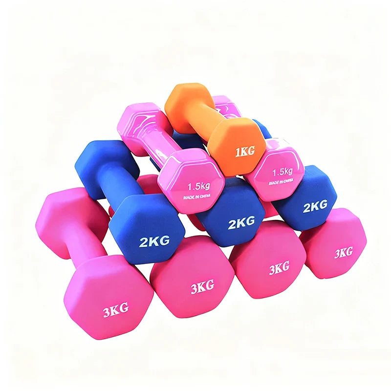 Haltère professionnel pour femmes, 1kg, os, équipement de sport, fitness à domicile, perte de poids, trempette en plastique multicolore