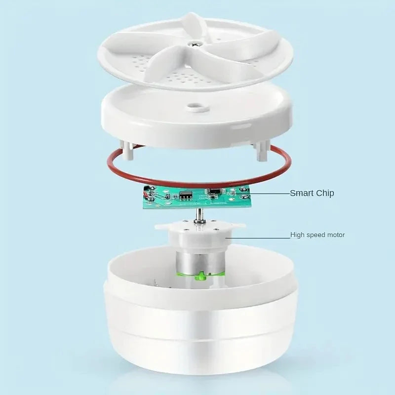 Mini Washing Machine USB Rotating Turbine Portable Washing Machine For Socks Underwear Wash Dishes For Travel Home Business Trip