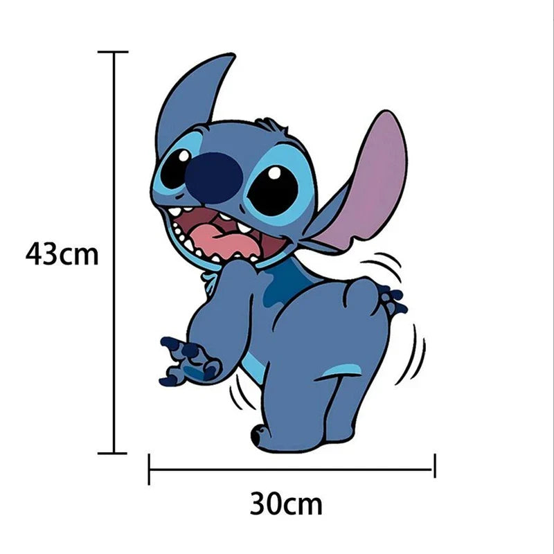 Autocollants muraux Lilo & Stitch pour chambres d'enfants, crèche, salon, chambre à coucher, décoration murale, affiche animée