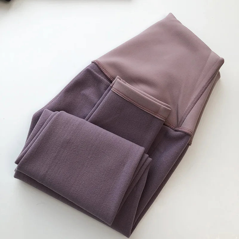 Women's Outdoor Leggings with Smile, Thermal Pants, Warm Fleece Lined Outfit, High Waist, Push Up, Running Leggings, Female Training Clothes, Winter