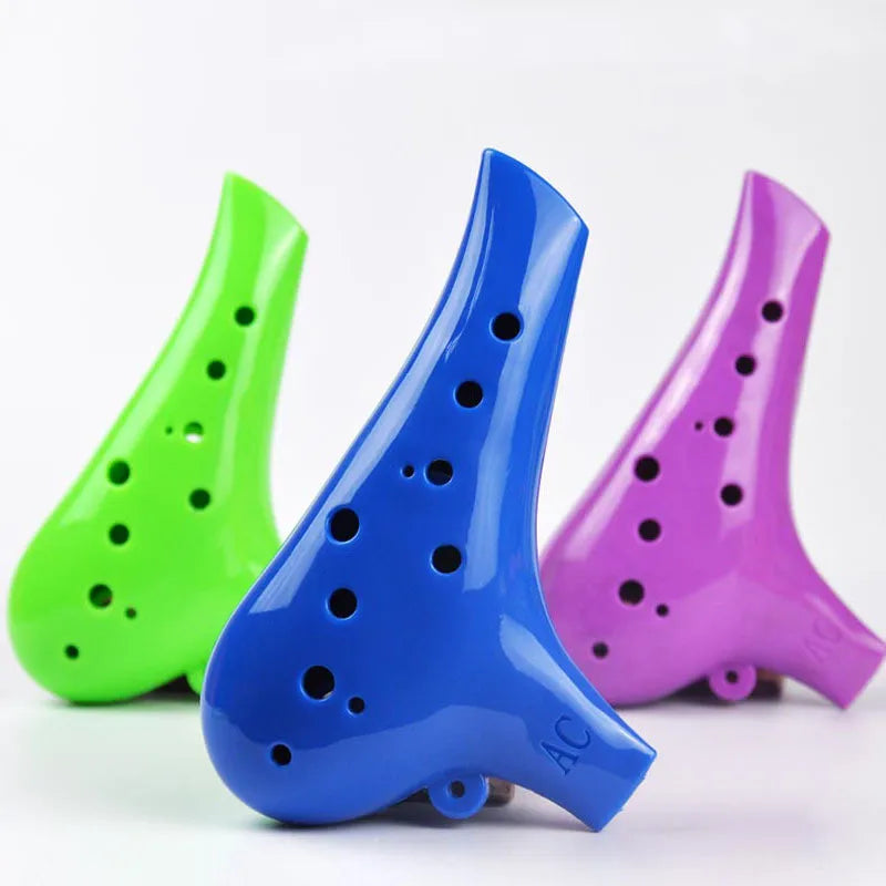 Ocarina Alto C Tuning en résine plastique pour adultes et enfants, flûte multicolore, 12 trous, nouveau